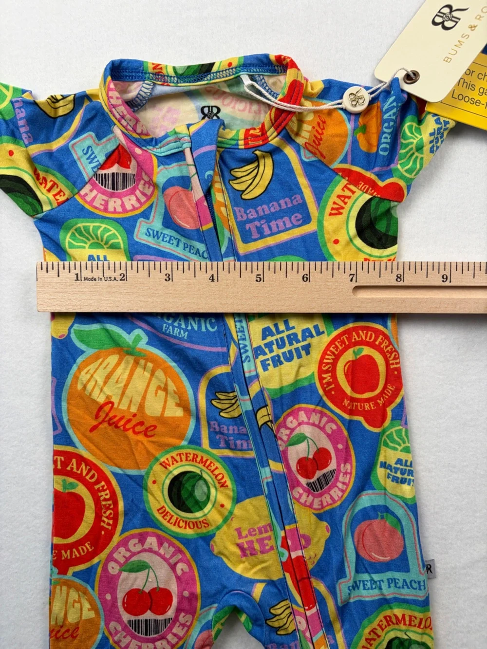NWT Bums & Roses Peel Me Later Zippered Footie Romper 3-6 Months